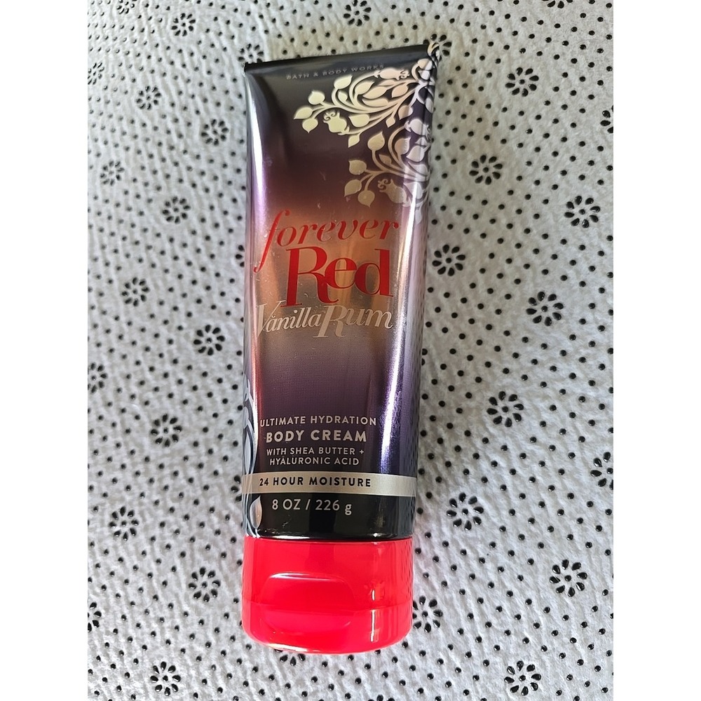 NEW BATH & BODY WORKS FOREVER RED VANILLA RUM ULTIMATE HYDRATION BODY CREAM 8 OZ
